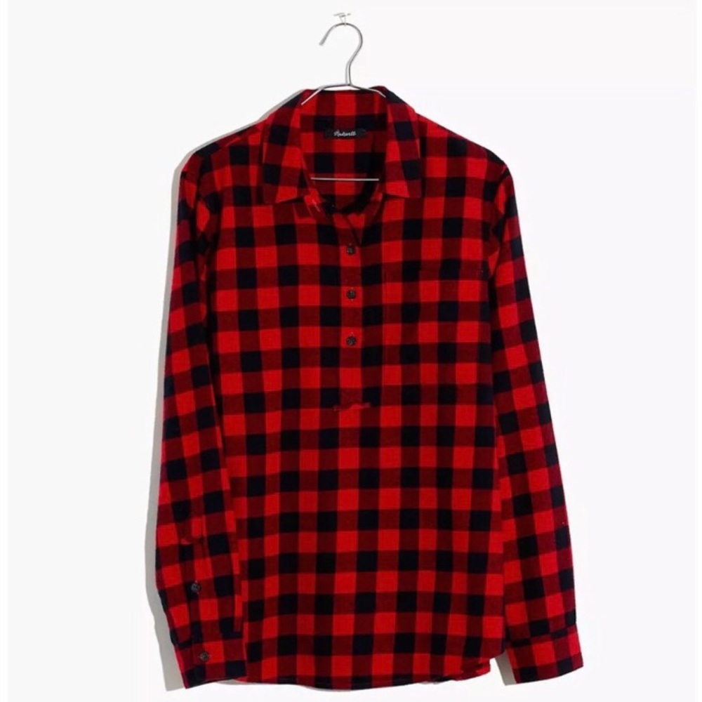 MADEWELL Flannel Popover Shirt in Buffalo Check